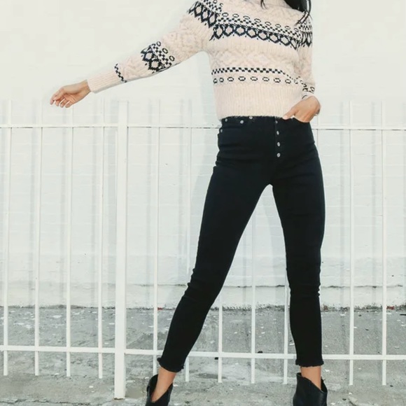 ASTR the Label Maria Beige Fair Isle Sweater Swedish Sweater Size Small - Picture 1 of 10